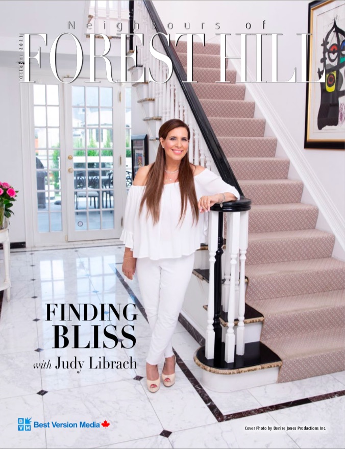 Judy Librach on the cover of Neighbours of Forest Hill, October 2021 issue